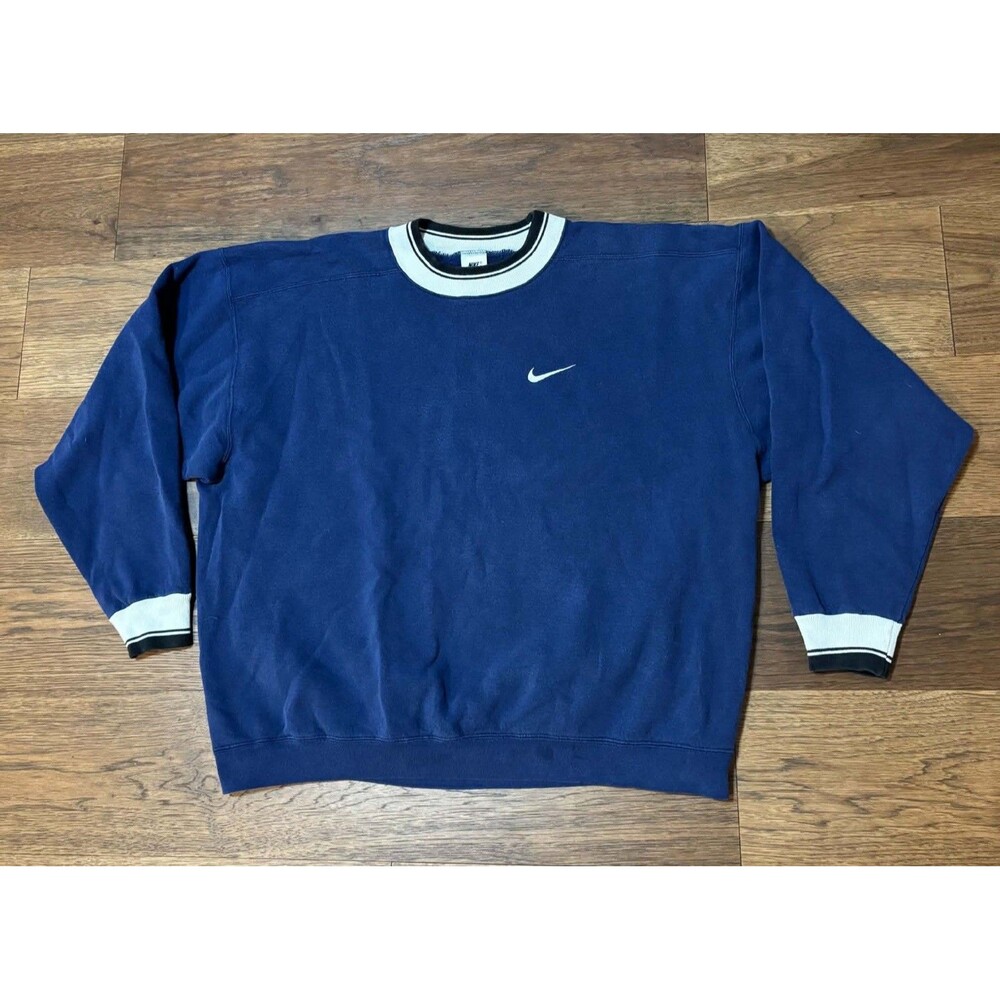 Vintage 90s Nike Swoosh Pullover Sweatshirt Adult Size XXL USA Made! WHITE TAG